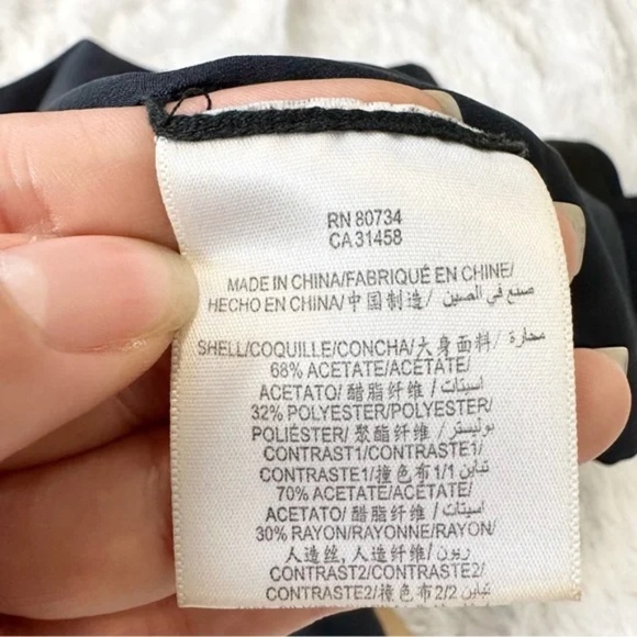 BCBGMAXAZRIA Runway Night Asymmetrical Patchwork Dress in navy black - Picture 17 of 17